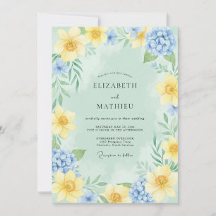 Invitation Mariage de printemps joyeux vert menthe