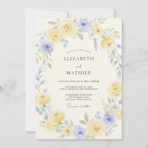 Invitation Mariage de printemps lumineux jaune pâle