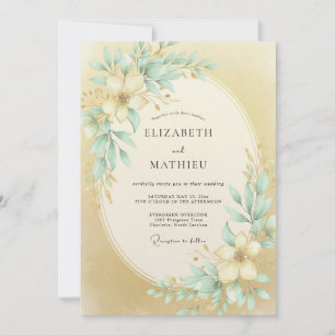 Invitation Mariage de printemps lustreux au champagne