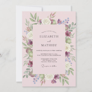 Invitation Mariage de Printemps Luxueux Rose Pâle