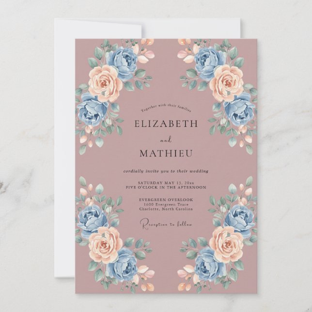 Invitation Mariage de printemps mauve exquis (Devant)