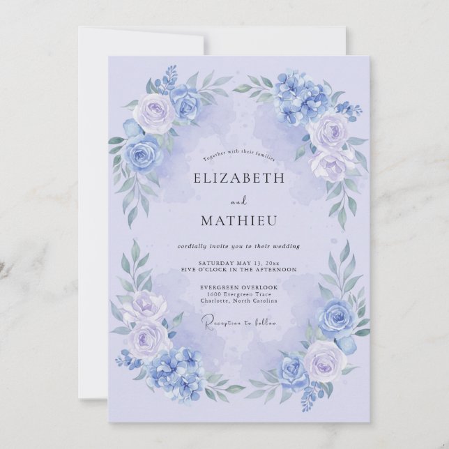 Invitation Mariage de printemps merveilleux lavande (Devant)