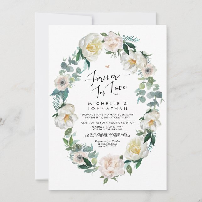 Invitation Mariage de Printemps Parfait en Elopement (Devant)