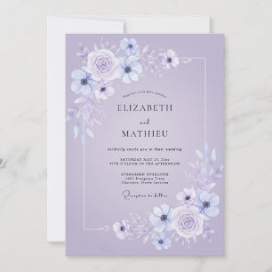 Invitation Mariage de printemps poétique lavande