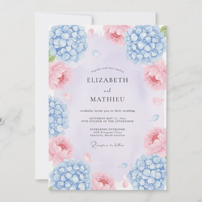 Invitation Mariage de printemps prospère au lavande (Devant)