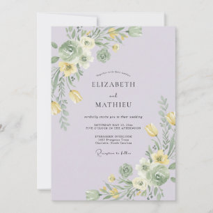 Invitation Mariage de printemps radieux lavande