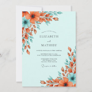 Invitation Mariage de printemps radieux vert menthe