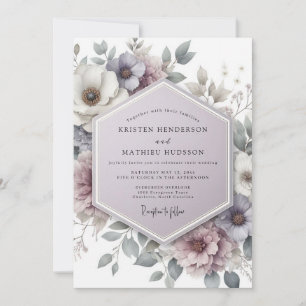 Invitation Mariage de printemps ravissant mauve poussiéreux