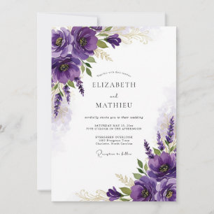 Invitation Mariage de printemps resplendissant violet
