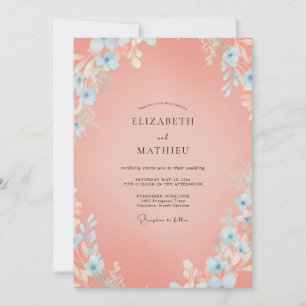 Invitation Mariage de printemps rêveur au saumon