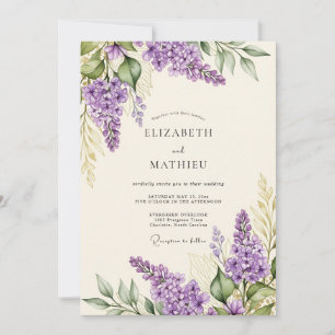 Invitation Mariage de printemps romantique aux lilas
