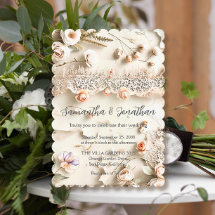 Invitation Mariage de printemps romantique avec photo florale