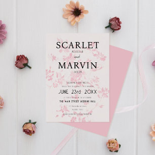 Invitation Mariage de printemps rose moderne