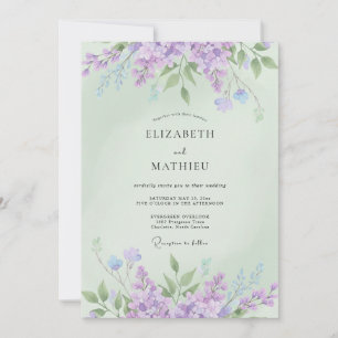 Invitation Mariage de printemps splendide vert menthe