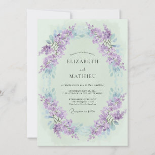Invitation Mariage de printemps vert menthe exquis
