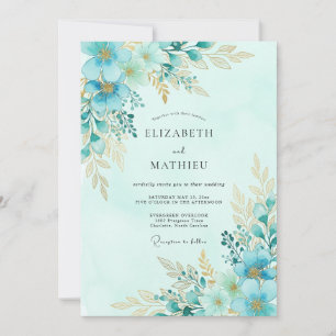 Invitation Mariage de printemps vert menthe immaculé