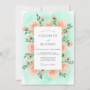 Invitation Mariage de printemps vert menthe merveilleux