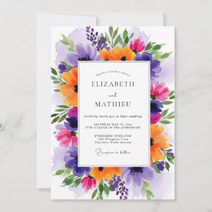 Invitation Mariage de printemps violet et jubilatoire