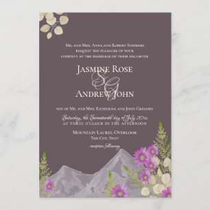 Invitation Mariage de prune Mountain Asters