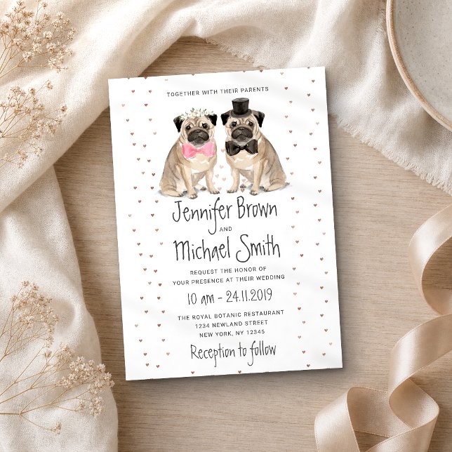 Invitation Mariage de Pug Chien (Créateur téléchargé)
