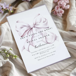 Invitation Mariage de Purple She's Tying the Knot Bow Bridal