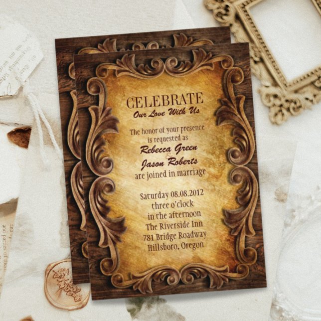 Invitation Mariage de Ranch Occidental de Ferme de Grange de  (Farm Ranch Western Country Cowboy Barn Wedding Invitation)