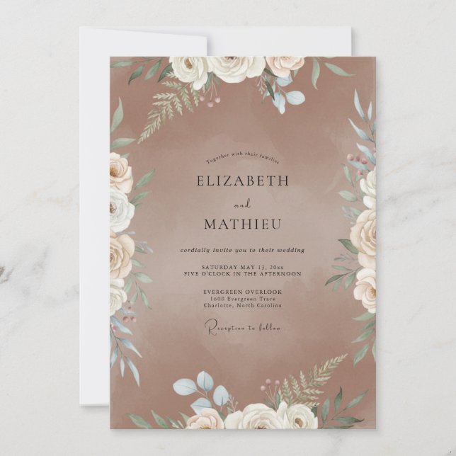 Invitation Mariage de Ranunculus à l'aquarelle mauve atténué (Devant)