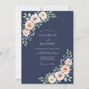 Invitation Mariage de Ranunculus Corail de Minuit et d'Eucaly