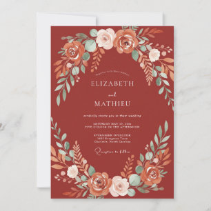 Invitation Mariage de récolte orné de terre cuite