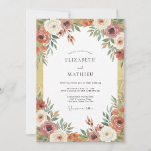 Invitation Mariage de récolte riche ambre