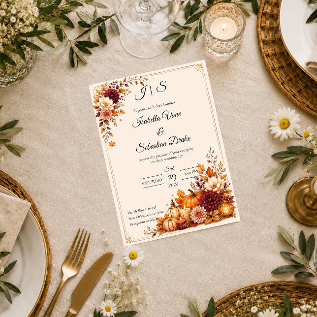 Invitation Mariage de récolte rustique (Créateur téléchargé)