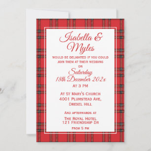 Invitation Mariage de Red Tartan