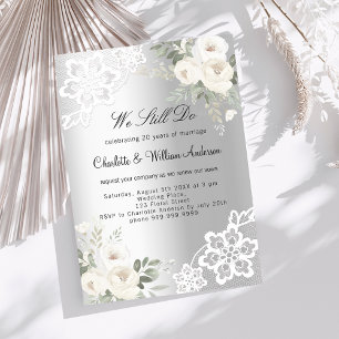 Invitation Mariage de renouvellement de voeu de dentelle fleu