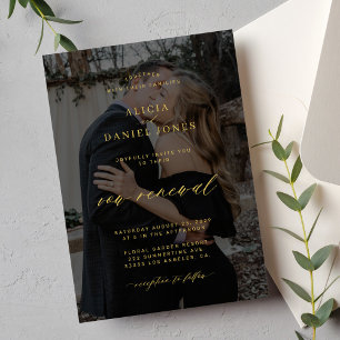 Invitation Mariage de renouvellement de voeu en or moderne no