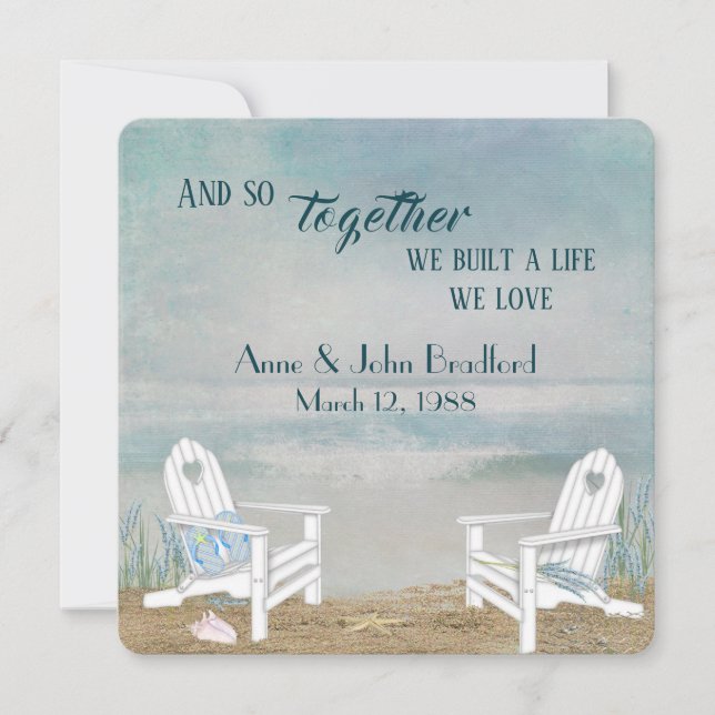 Invitation Mariage de renouvellement Vow Beach (Devant)