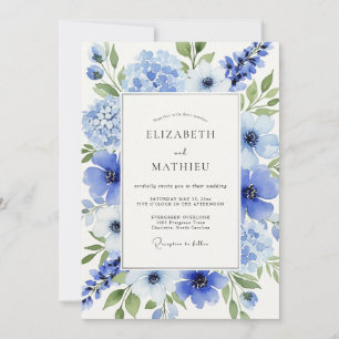 Invitation Mariage de rêve bleu céleste au printemps