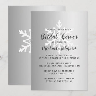 Invitation Mariage de rêve Flocon de neige d'hiver Ombre arge