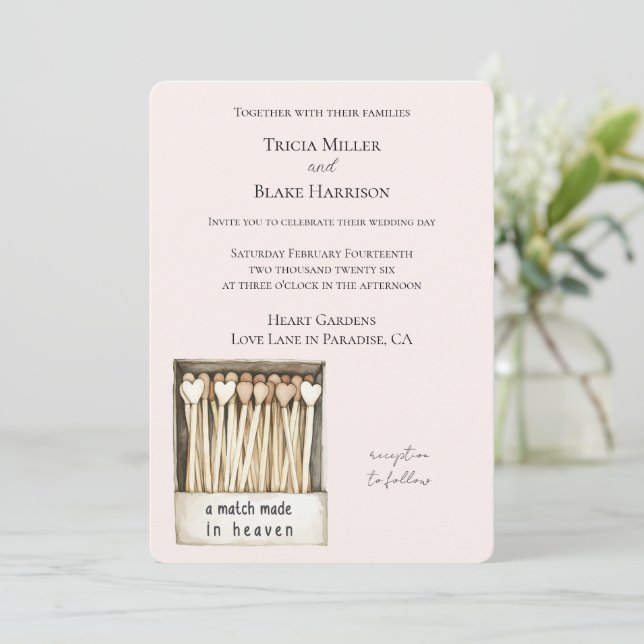 Invitation Mariage de Rêve pour les Cœurs  (Debout devant)