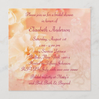 Invitation Mariage de rêve Rose Perle Diamants Rose pêche Fêt