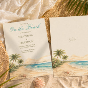 Invitation Mariage de Rêve sur la Plage Tropicale Côtière
