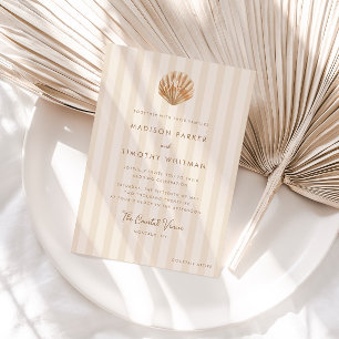 Invitation Mariage de Rêve sur le Thème des Coquillages Monog