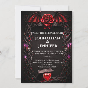 Invitation Mariage de romance sombre gothique vampire de nuit