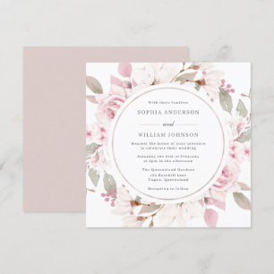 Invitation Mariage de Rose de  de courroie couleur flou Dusty