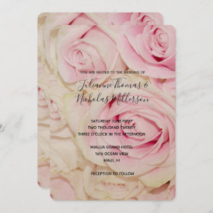 Invitation Mariage de roses blanches jolies roses
