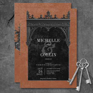 Invitation Mariage de rouille Rose noir gothique