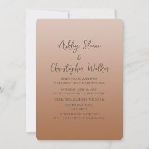 Invitation Mariage de Rustic Elegant en terre cuite crème Omb