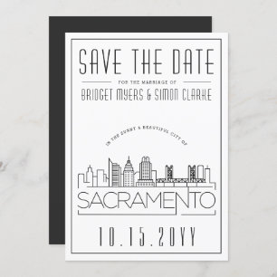 Invitation Mariage de Sacramento   Skyline Enregistrer la dat