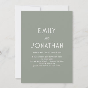 Invitation Mariage de sage de code QR de texte minimal