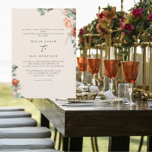 Invitation Mariage de Sage & Terracotta avec les deux famille