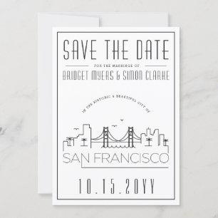 Invitation Mariage de San Francisco   Skyline Enregistrer la 